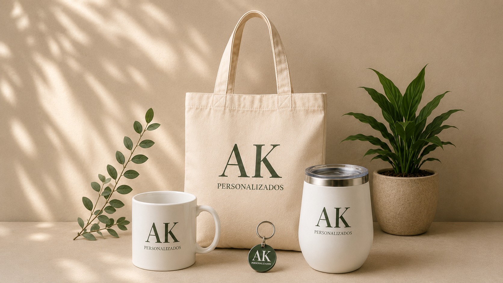 Ecobag, caneca, copo térmico e chaveiro personalizados AK Personalizados